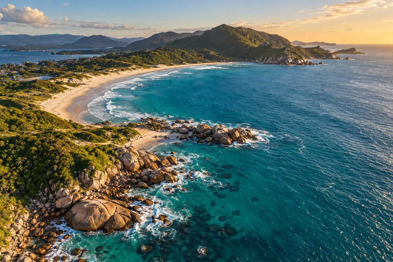 Vista aérea da costa de Florianópolis